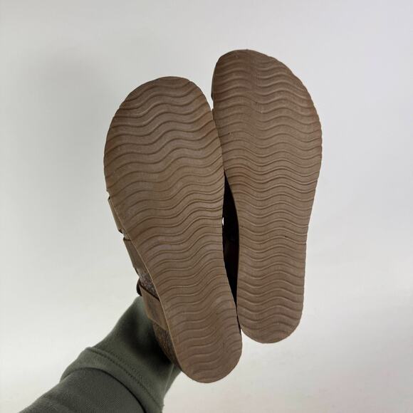 BioNatura Solo Mary Jane Cork Sandal Women's 8 Brown Distressed Leather Slip-On - Picture 8 of 10